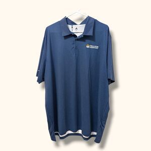 Adidas Polo Shirt Mens 2XL Golf Diamond Print Team Navy Blue Trillium Logo